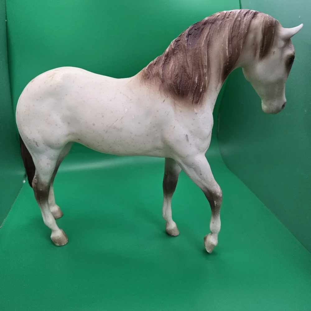 Elegant Cream and Brown Horse Figurine